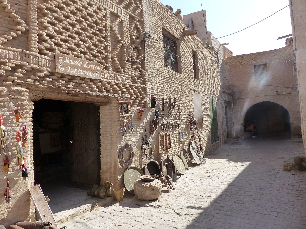 Patterned brickwork in the medina of Tozeur, the desert gateway town