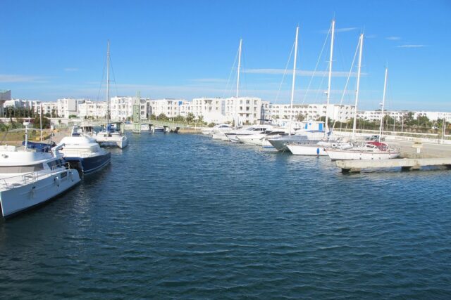 The marina and resort strip at Yasmine Hammamet, Tunisia