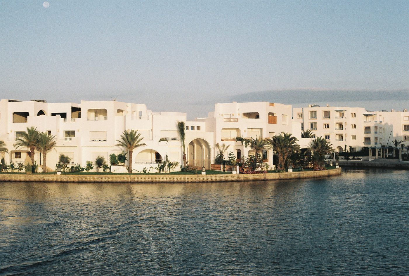 Waterfront villas and the port at Yasmine Hammamet