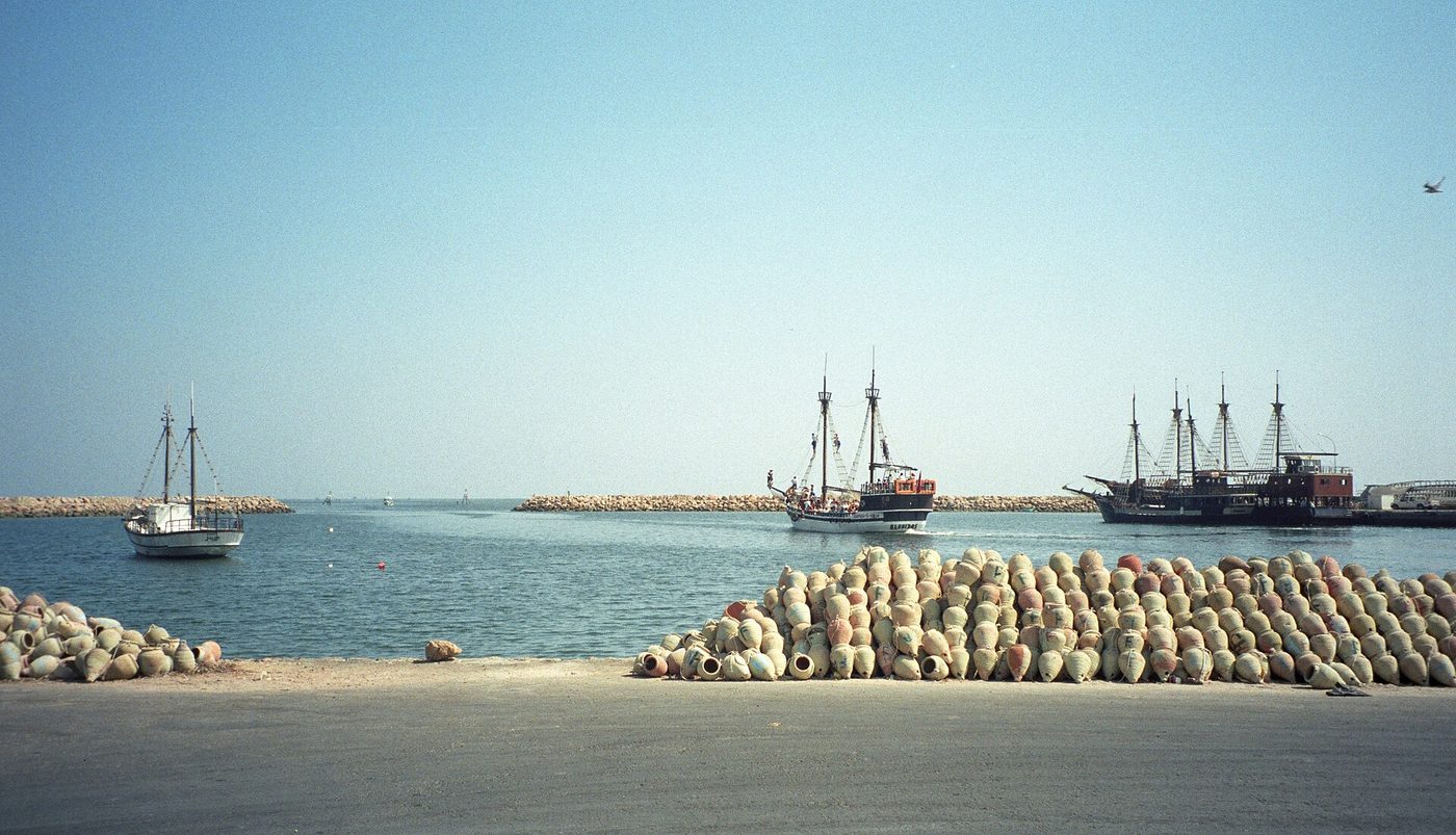 Galleon-style pirate ship used for the Flamingo Island boat trip off Djerba