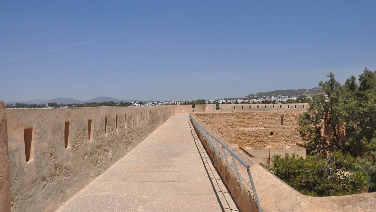The honey-coloured kasbah fort of Hammamet, whose ramparts give the best view over the bay
