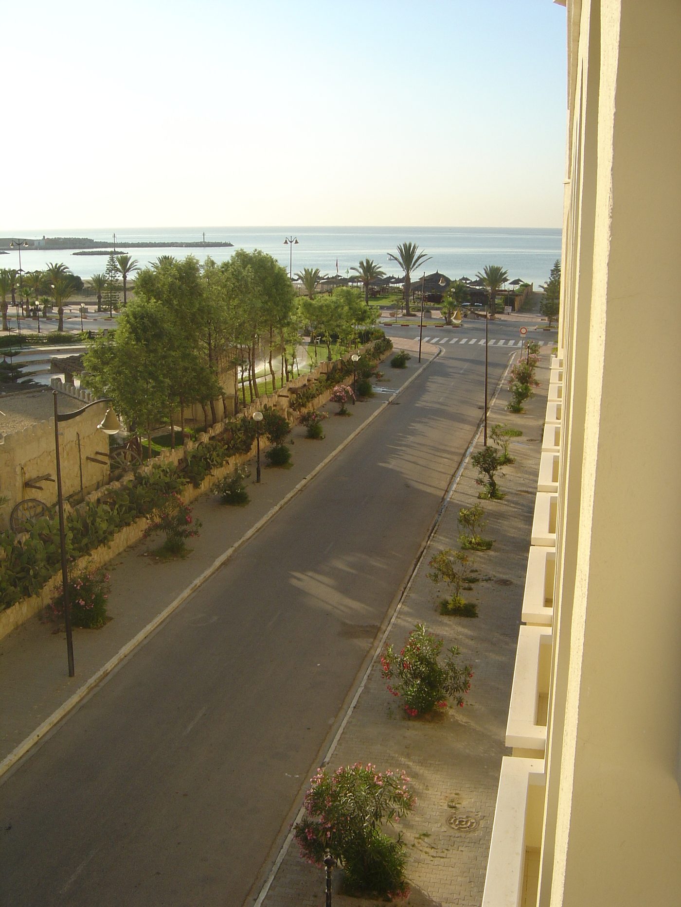 Looking out to sea from the promenade at Yasmine Hammamet