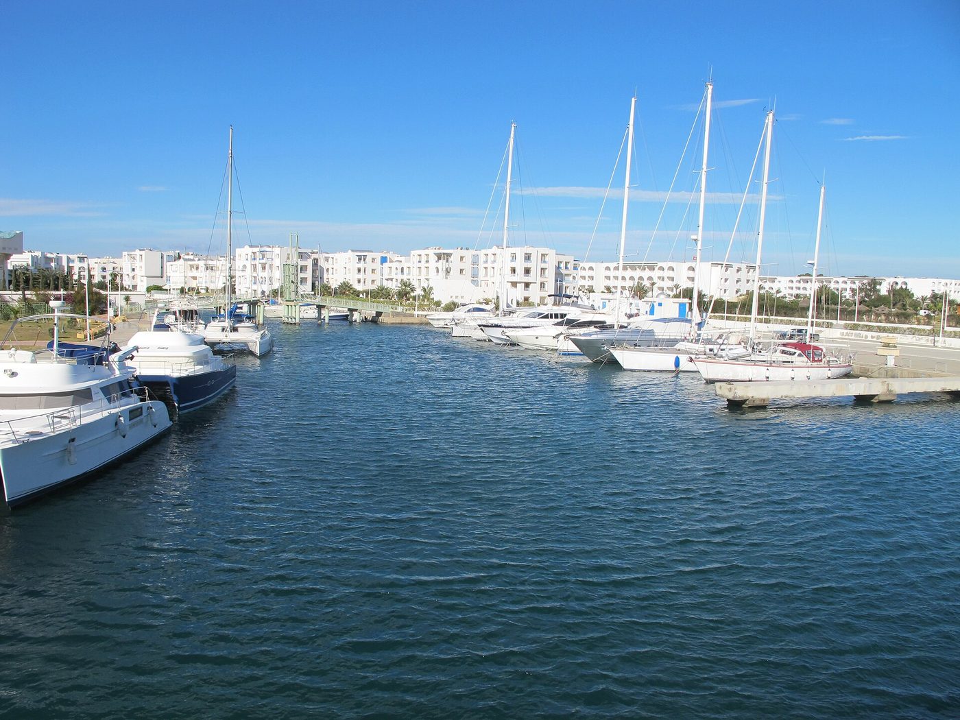 The marina and waterfront at Yasmine Hammamet in high summer
