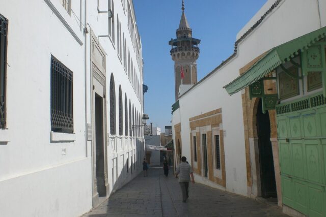 A street in the medina of Tunis, quiet by day during Ramadan