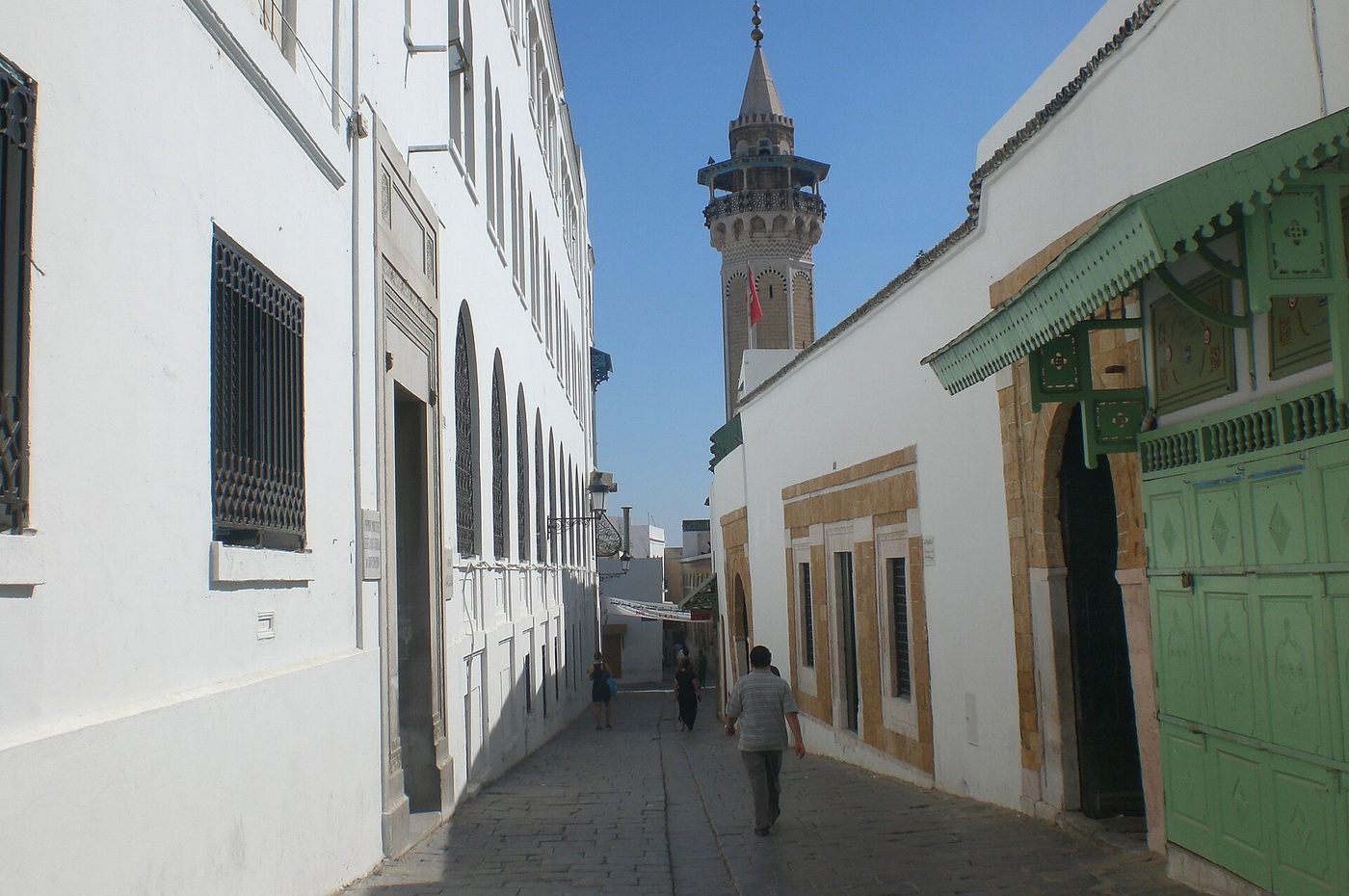 A street in the medina of Tunis, quiet by day during Ramadan