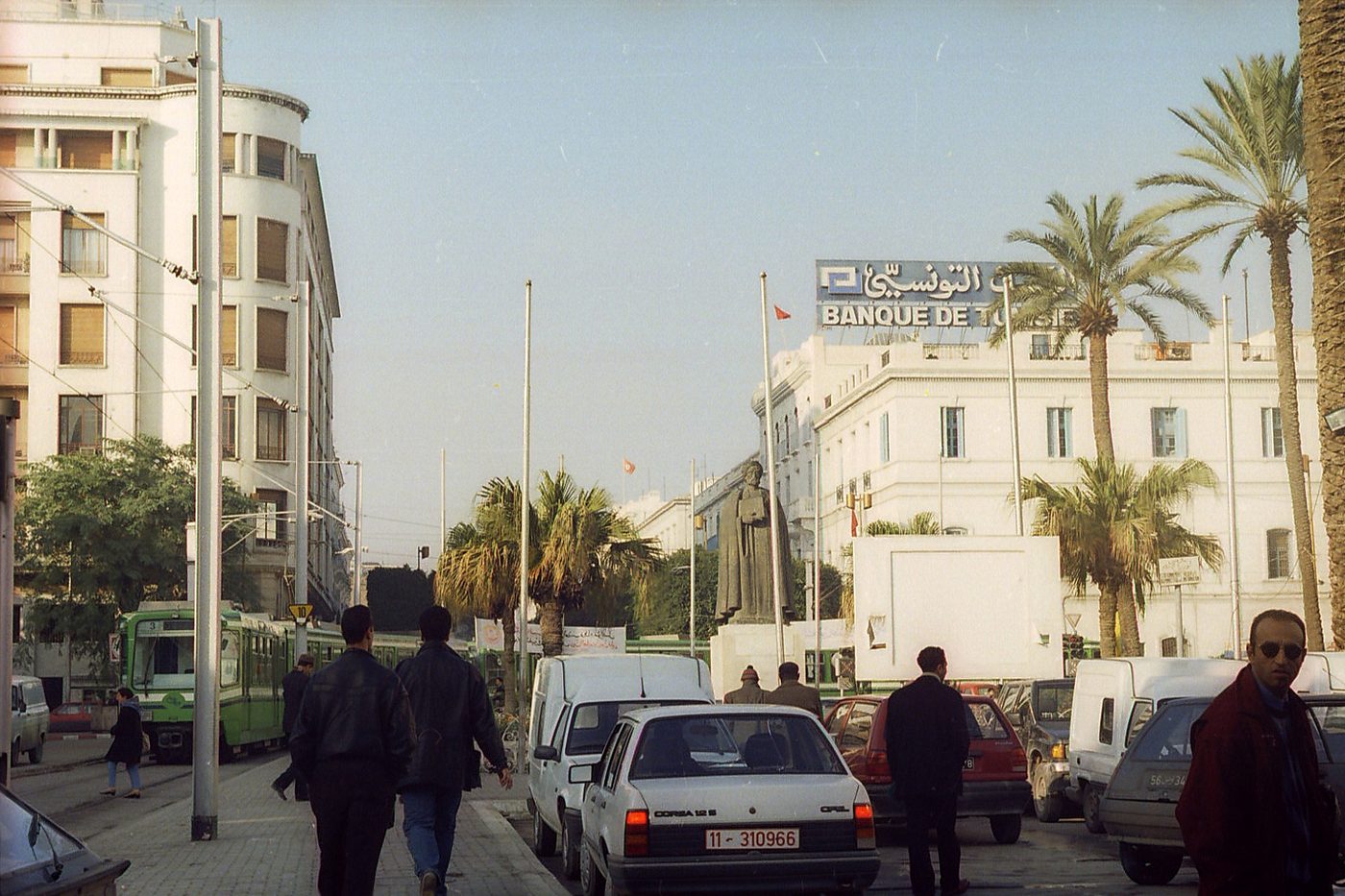 Central Tunis by day, where solo travellers get around the capital by metered taxi and light rail