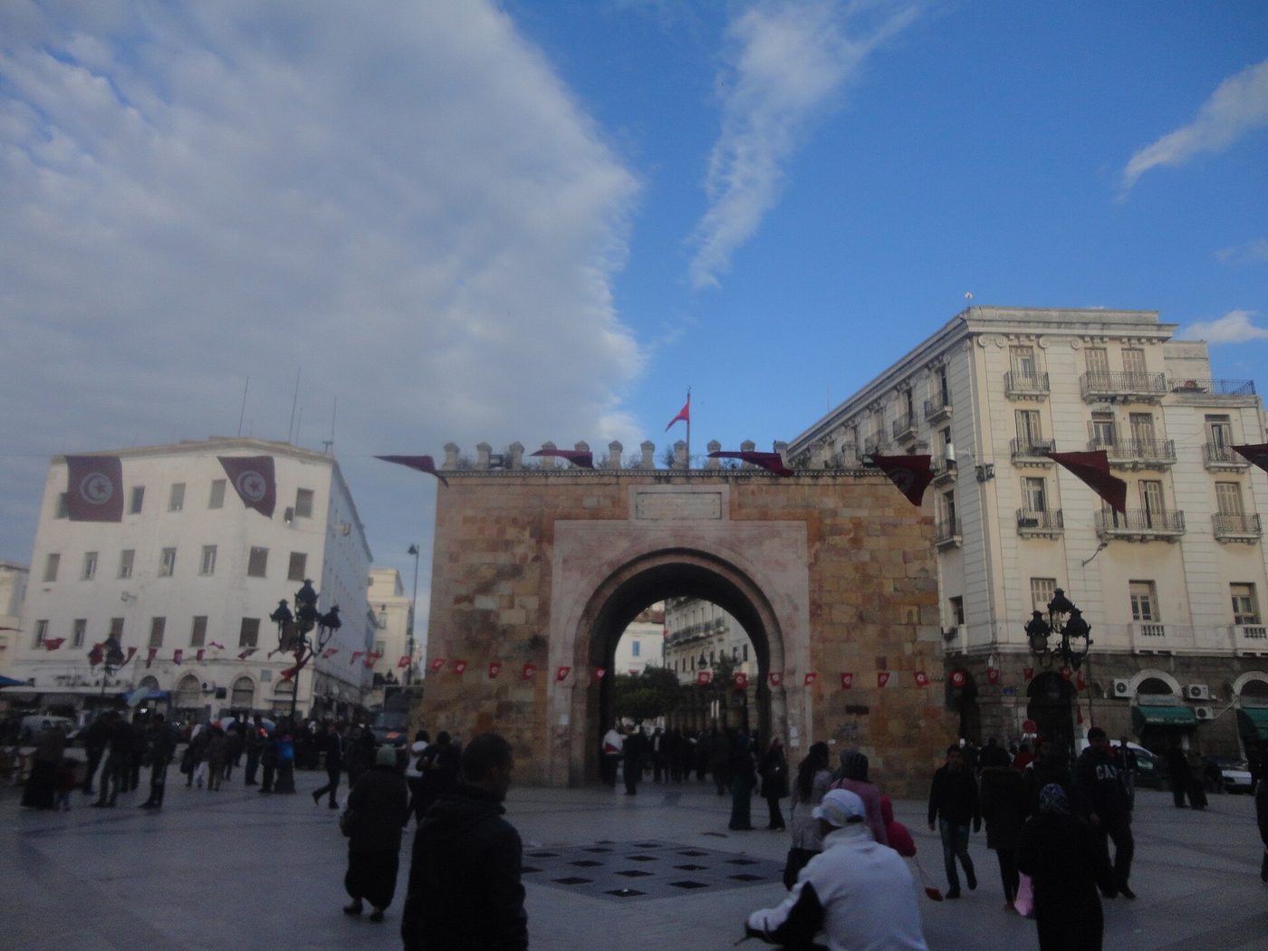 The Bab Bhar or Porte de France gate at the entrance to the Tunis medina