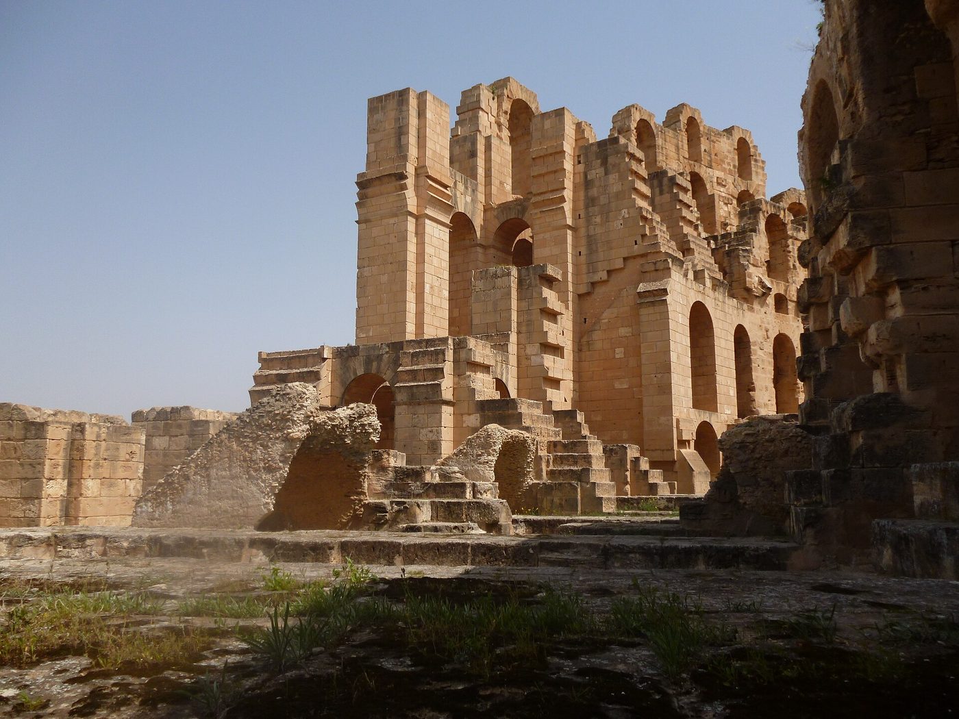 The vast, well-preserved Roman amphitheatre at El Djem, Tunisia, usually explored without the crowds