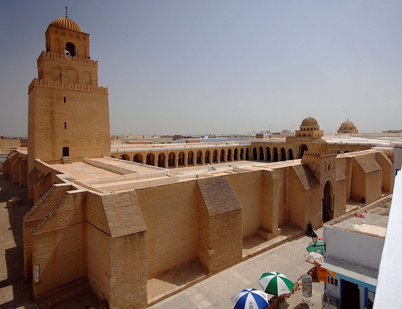 The minaret and courtyard of the Great Mosque of Kairouan