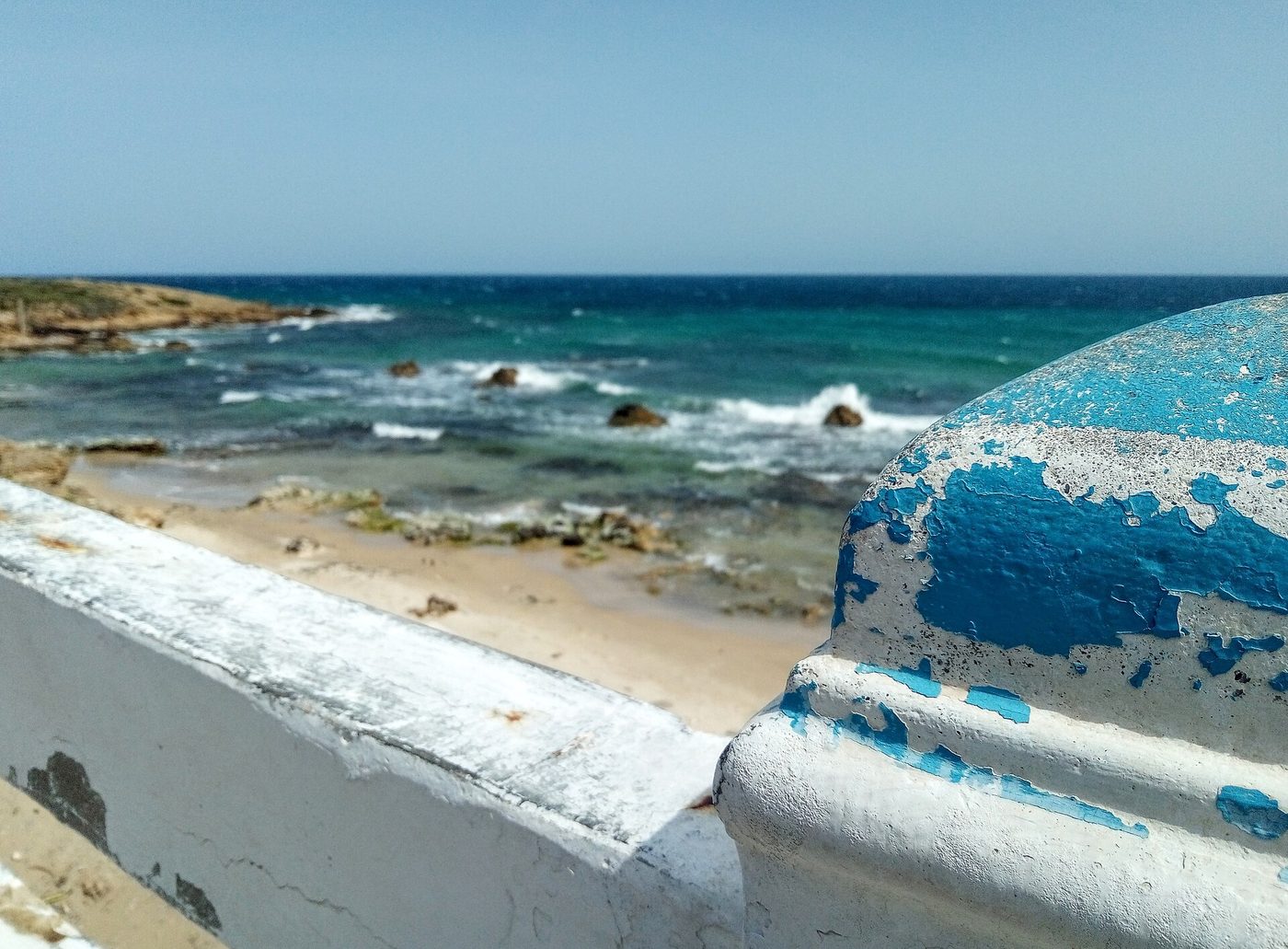 A rocky stretch of the Bizerte corniche on Tunisia's northern coast