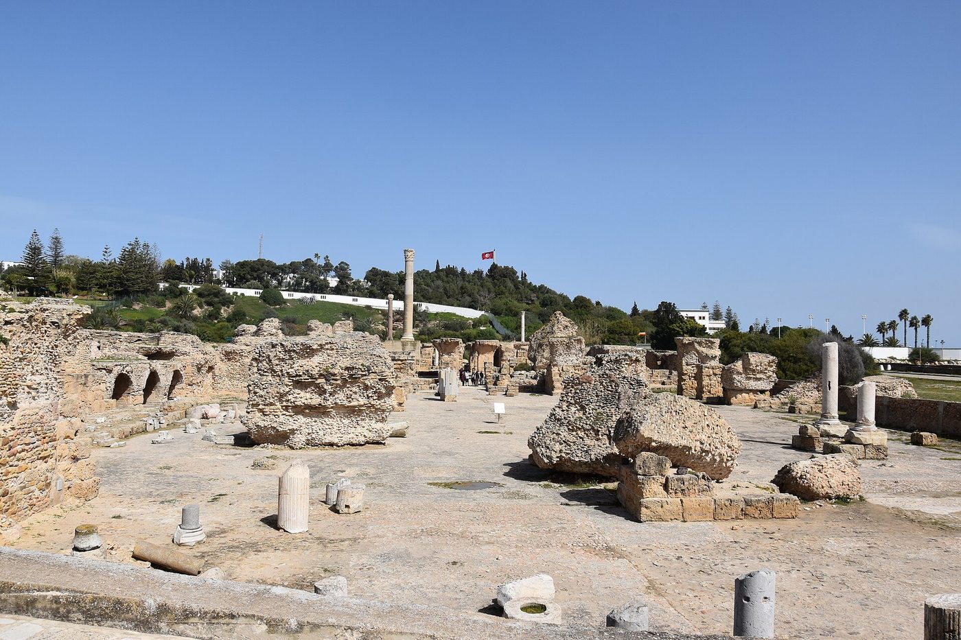 The Antonine Baths at Carthage, twenty minutes by train from central Tunis