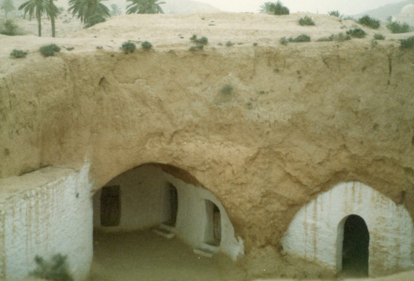 Troglodyte pit dwellings at Matmata, the first stop on a Sahara tour from Djerba