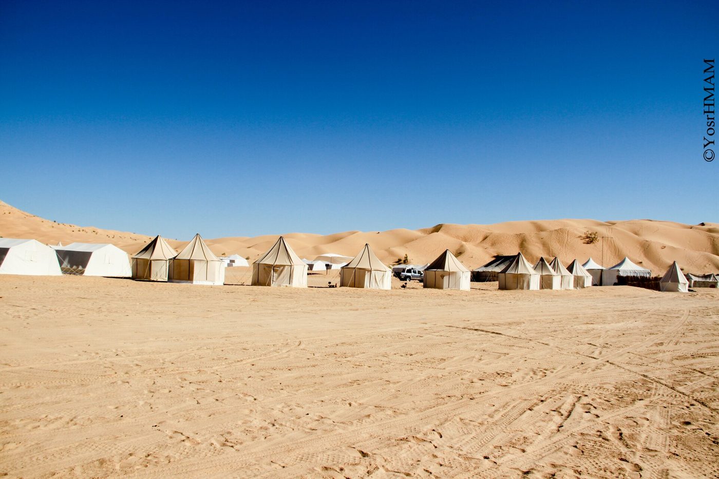 A desert camp beyond Douz — where the longer Sahara tours from Sousse reach