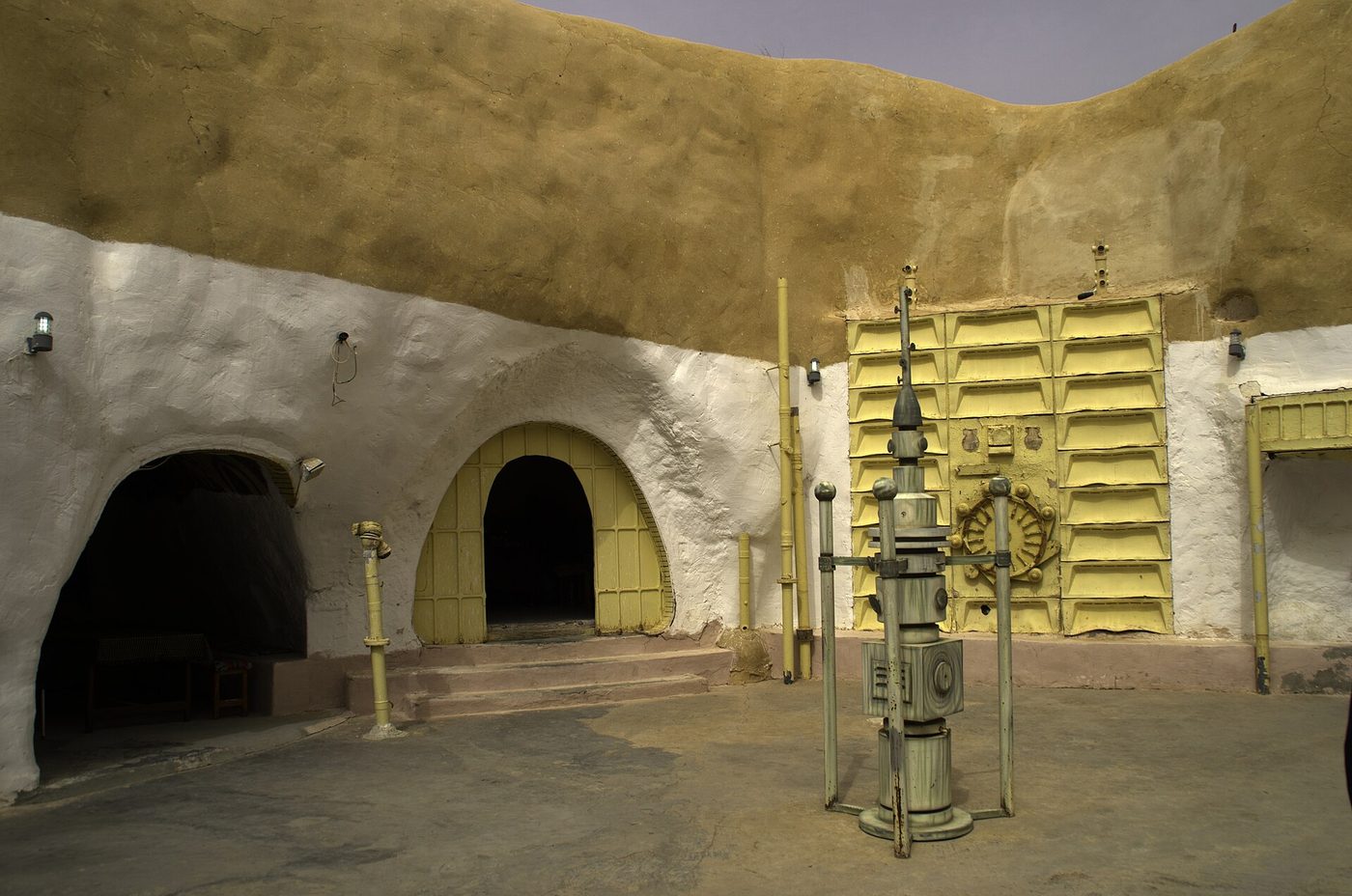 Star Wars set decoration in the courtyard pit at Hotel Sidi Driss, Matmata, used as the Lars homestead interior