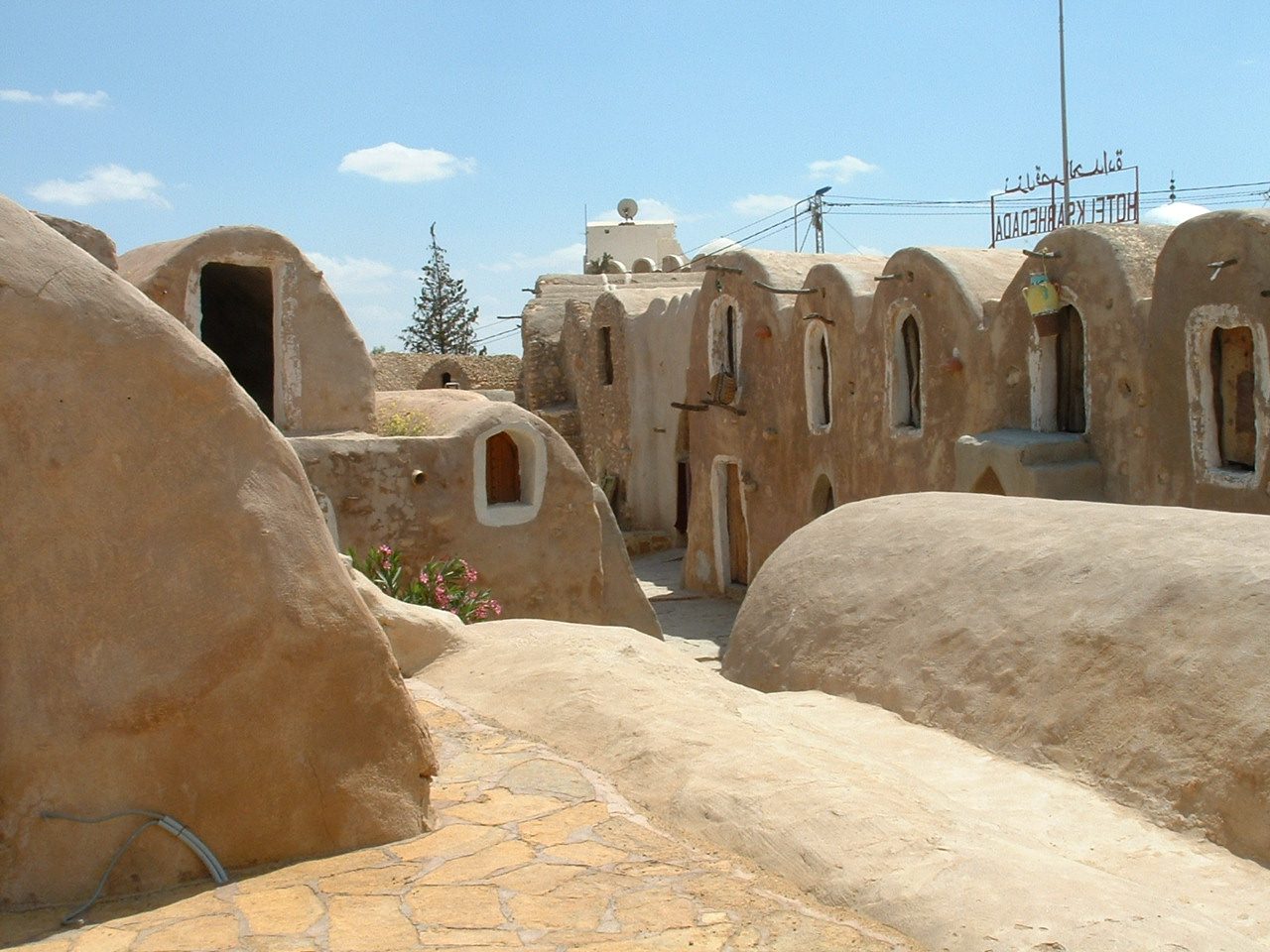 Domed roofs and vaulted ghorfa cells inside Ksar Hadada near Ghomrassen, the Tataouine ksar used as a Star Wars filming location