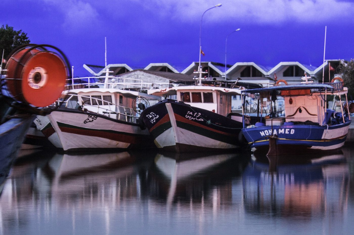 Fishing boats moored in the harbour at Tabarka, northwest Tunisia
